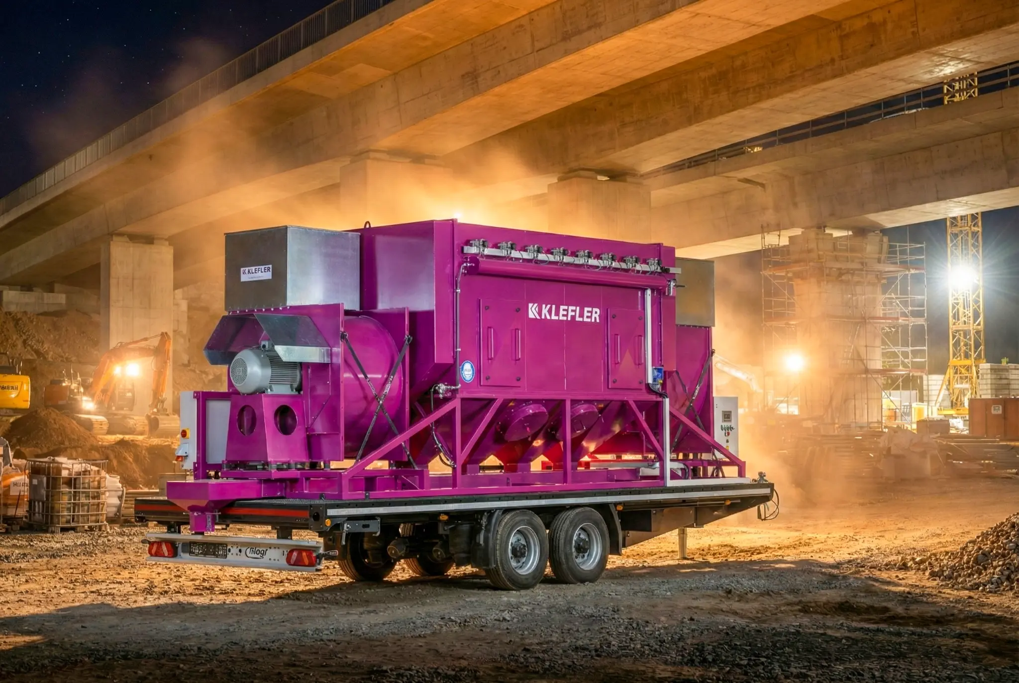 Mobile Filteranlage auf Baustelle